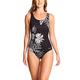 Zoggs Women's Vienna Scoopback 34 One Piece Swimsuit, Black/Multi