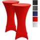 2er Set Beautissu Stella Stehtischhusse Stretch Ø 80cm Rot