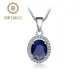 Gem's Ballet – collier avec pendentif en argent 585 pour femmes bijoux en saphir bleu naturel or