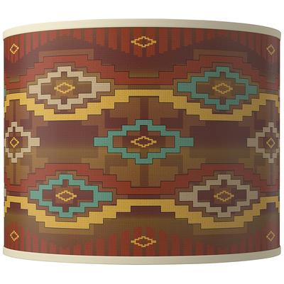 Southwest Sienna Giclee Round Drum Lamp Shade 14x1...