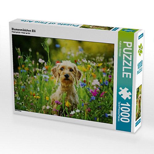 Puzzle CALVENDO Puzzle Blumenmädchen Elli - 1000 Teile Foto-Puzzle glückliche Stunden Kinder