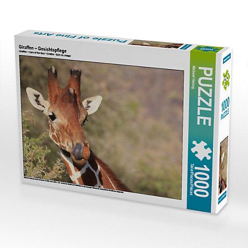 Puzzle CALVENDO Puzzle Giraffen – Gesichtspflege - 1000 Teile Foto-Puzzle glückliche Stunden Kinder