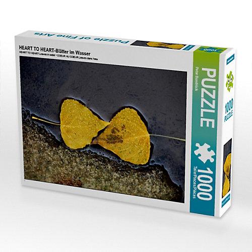 Puzzle CALVENDO Puzzle HEART TO HEART-Blätter im Wasser - 1000 Teile Foto-Puzzle glückliche Stunden Kinder
