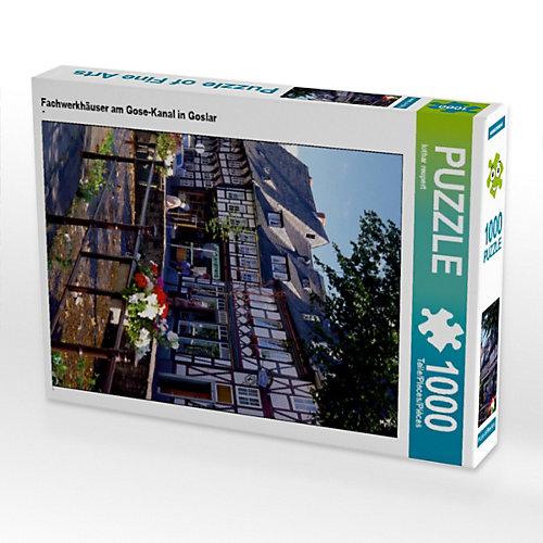 Puzzle CALVENDO Puzzle Fachwerkhäuser am Gose-Kanal in Goslar - 1000 Teile Foto-Puzzle glückliche Stunden Kinder