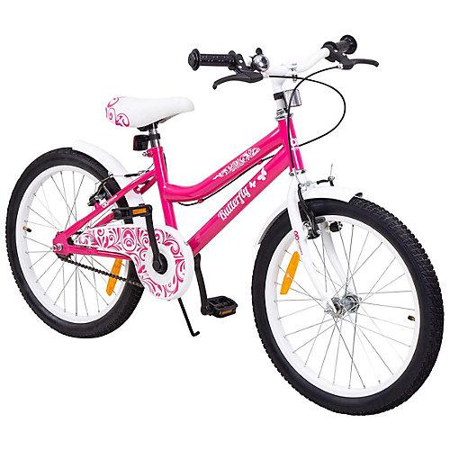 Kinderrad Butterfly 20 Zoll Fahrrad pink/weiß