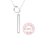 Collier ras du cou en argent regardé 925 pour femme bijoux fins bande circulaire vintage long