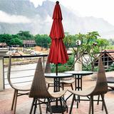 Gymax 10ft 3 Tier Patio Market Umbrella Aluminum Sunshade Shelter