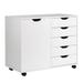 Costway 5-Drawer Dresser Chest Mobile Storage Cabinet w/Door, Printer - See Details