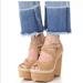 Free People Shoes | Free People Terrace Suede Wedges Blush 39 | Color: Cream/Tan | Size: 9