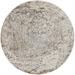 Frida Distressed Abstract Watercolor Area Rug, Ivory/Gray/Tan, 7ft-9in x 7ft-9in - Weave & Wander PRKR3702SLVIVYN97