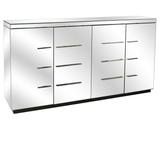 Melrose 4 Door Beveled Mirror Sideboard And Chrome Hardware White Glass - Crestview Collection CVFZR5019