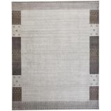 Yurie Contemporary Gabbeh Rug, Light Gray/Opal Gray, 5ft-6in x 8ft-6in Area Rug - Weave & Wander 983R6575LGY000E50