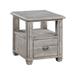 Pembroke Plantation Recycled Pine Wood White Wash 1 Drawer Rectangle End Table - Crestview Collection CVFVR8038