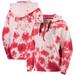 Women's DKNY Sport White/Red St. Louis Cardinals Dakota Tie-Dye Half-Zip Hoodie