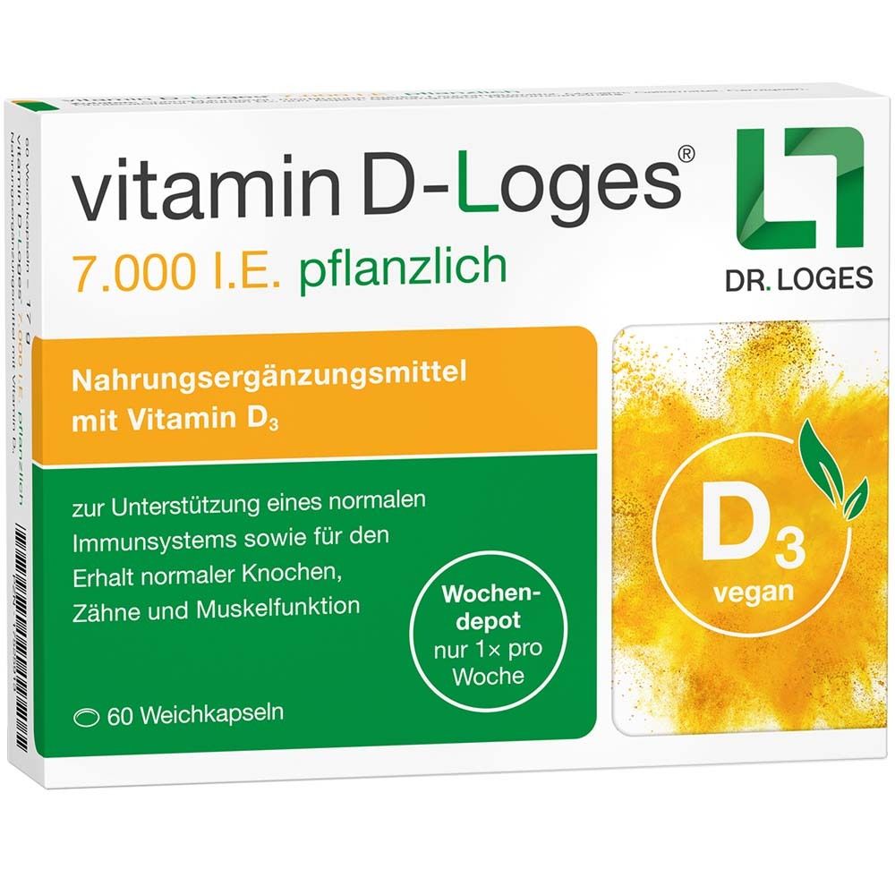 Vitamin D-Loges 7.000 I.e. pflanzlich Wochendepot 60 St Weichkapseln Image