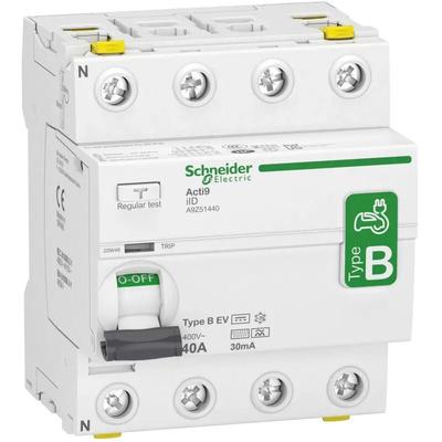 Schneider Electric Fehlerstrom-Schutzschalter Elektroladestation iID, 4P, 40A, Typ B-EV, 30mA