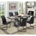 Chano Contemporary Grey Wood Pedestal 7-Piece Dining Set by Furniture of America