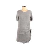 Gap Casual Dress Crew Neck Short Sleeve: Gray Marled Dresses - Women's Size Small