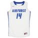 Air Force Falcons Nike Team-Issued #14 White & Royal Jersey from the Basketball Program - Size L