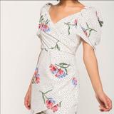 Anthropologie Dresses | Almalfie Puff Sleeve Mini Dress | Color: Pink/White | Size: S