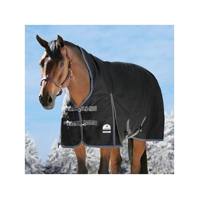 SmartPak Ultimate High Neck Turnout Blanket - 75 - Heavy (360g) - Black w/ Grey Trim & Royal Piping - Smartpak