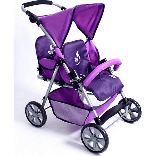 Zwillingspuppenwagen Tandem lila