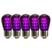 Vickerman 687222 - 1 watt 130 volt S14 Medium Screw Purple Transparent LED (5 pack) Christmas Light Bulbs (XS14P06-5)