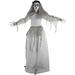 Haunted Hill Farm 5-Ft. Animatronic Bride, Indoor/Outdoor Halloween Decoration, Eyes Light Up Red, Poseable, Battery-Operated