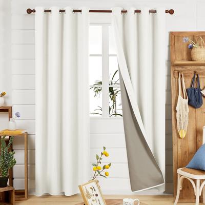 Deconovo Faux Linen Total Blackout Grommet Curtain (2 Panels)
