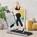 2.25 HP Foldable Walking Treadmill with 2-in-1 Design and Remote Control - 49" x 27" x 42" (L x W x H)