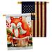 Angeleno Heritage Autumn Fox 2-Sided Polyester 40 x 28 in. House Flag in Green/Red/White | 40 H x 28 W in | Wayfair