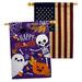 Angeleno Heritage Happy Halloween 2-Sided Polyester 40 x 28 in. House Flag in Indigo/Orange | 40 H x 28 W in | Wayfair