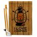 Angeleno Heritage Love Camping House 2-Sided Polyester 40 x 28 in. Flag Set in Black/Brown | 40 H x 28 W in | Wayfair