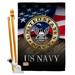 Angeleno Heritage Us Navy 2-Sided Polyester 2'3 x 3'3 ft House Flag Set in Blue/Brown/Red | 40 H x 28 W in | Wayfair