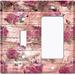 WorldAcc Fence Rose Flower 2-Gang Toggle Light Switch/Rocker Combination Wall Plate in Pink/White | 4.5 H x 4.56 W x 0.15 D in | Wayfair