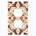 WorldAcc Maroon Creme Elegant Mandala Flowers Tile 1 -Gang Duplex Outlet Wall Plate in Red/White | 4.5 H x 2.75 W x 0.15 D in | Wayfair F-O1-MDL032