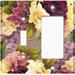 WorldAcc Flower Purple White Rose 2-Gang Toggle Light Switch/Rocker Combination Wall Plate in Indigo/Yellow | 4.5 H x 4.56 W x 0.15 D in | Wayfair