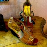 Michael Kors Shoes | Michael Kors Brown Wedge Sandals | Color: Tan | Size: 7.5