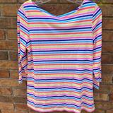 Lilly Pulitzer Tops | Lilly Pulitzer Waverly Top Rainbow Striped Pima S | Color: Pink/Yellow | Size: S