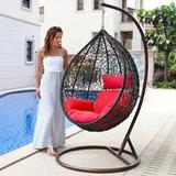 Island Gale Swing Chair w/ Stand Wicker/Rattan in Pink | 77 H x 41 W x 28 D in | Wayfair 9712red CUSHION