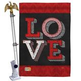 Breeze Decor Decorative House 2-Sided Polyester 3'4 x 2'4 ft. Flag Set in Black/Red | 40 H x 28 W in | Wayfair BD-VA-HS-101059-IP-BO-02-D-US18-SB