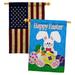 Breeze Decor Happy Bunny House Flags Pack Easter Spring Yard Banner 28 X 40 Inches Double-Sided Decorative Home Decor in Blue/White | Wayfair