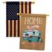 Breeze Decor Home Is Wherever Camper 2-Sided Polyester 40 x 28 in. House Flag in Blue/Brown/Red | 40 H x 28 W in | Wayfair