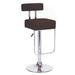 Orren Ellis Tieba Swivel Adjustable Height Bar Stool Leather/Metal/Faux leather in Brown | Wayfair SETOF4BLOK-BROWN