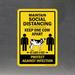 SmartSign Maintain Social Distancing Keep One Cow Apart, At Least 6 Feet Adhesive Vinyl Label Plastic in Yellow | 10 H x 7 W x 0.01 D in | Wayfair
