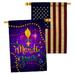 Ornament Collection Mardi Gras Beads 2-Sided Polyester 3'3 x 2'3 ft. House Flag in Indigo/Yellow | 40 H x 28 W in | Wayfair