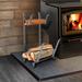 Enclume Handcrafted Fireplace Log Rack w/ Kindling Holder Metal in Gray | 26.5 H x 16 W x 12.5 D in | Wayfair LR11 HS