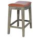 Lark Manor™ Arloe Counter & Bar Stool Wood/Upholstered/Leather in Red/Gray | 30.5 H x 21 W x 14.5 D in | Wayfair 03EC67E83DF04A06ACEB7E1121876887