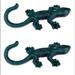 Highland Dunes Set Of 2 Cast Iron Rustic Lizard Gecko Design Wall Hanger Metal in Blue/Gray | 6.7 H x 3.5 W x 2 D in | Wayfair