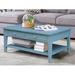 Red Barrel Studio® Tillar Solid Wood 4 Legs Coffee Table w/ Storage Wood in Blue | 19 H x 48 W x 24 D in | Wayfair 4F278C3D4E154F56B7BEDDF56ED69B10